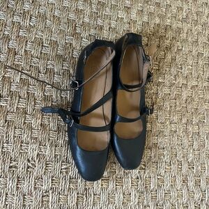 APC Black Triple-Strap Mary Jane with Block Heel Size 9